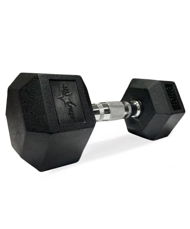Гантель обрезиненная STARFIT 10 кг, черная