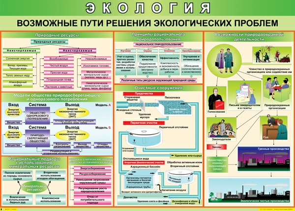 Таблица "Возможные пути решения экологических проблем", 100x140см