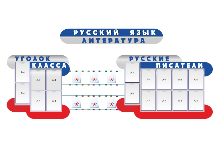 Стенд "Композиция для оформления кабинета русского языка и литературы"