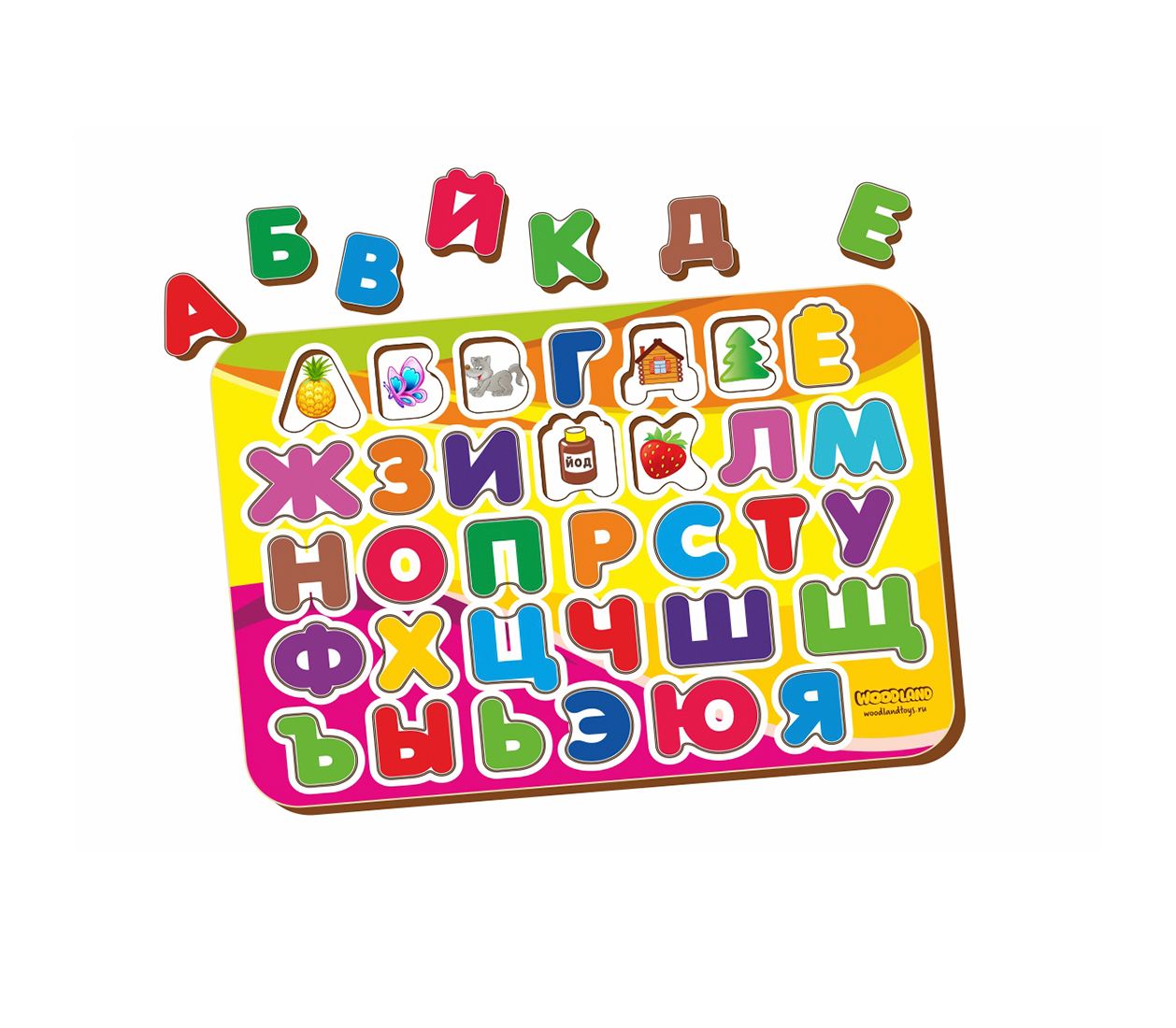 Вкладыш деревянный Изучаем буквы и алфавит