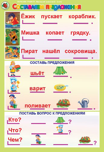 Комплект таблиц. Обучение грамоте 5-6 лет. "Маленький грамотей".