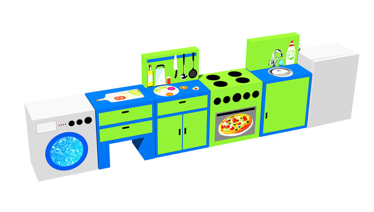 Игровой комплект «Кухня». 8 элементов. 0,45 м3