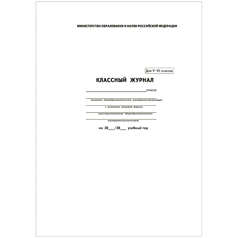 Классный журнал 5-9 классов