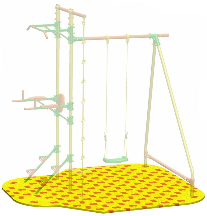 Puzzle Playground для качелей с турником и брусьями Leco-IT Outdoor 1,9 х 2,3 м