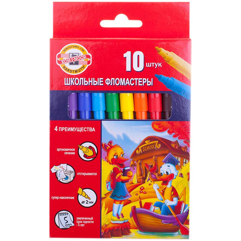 Фломастеры "Утята", 10 цветов
