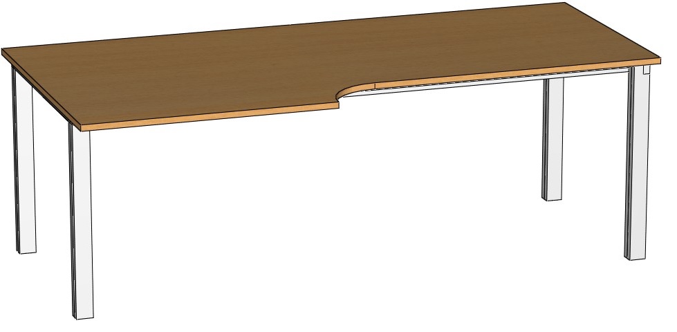 Стол руководителя с загибом (левый, правый), 1600х800(1000х400)х750 мм
