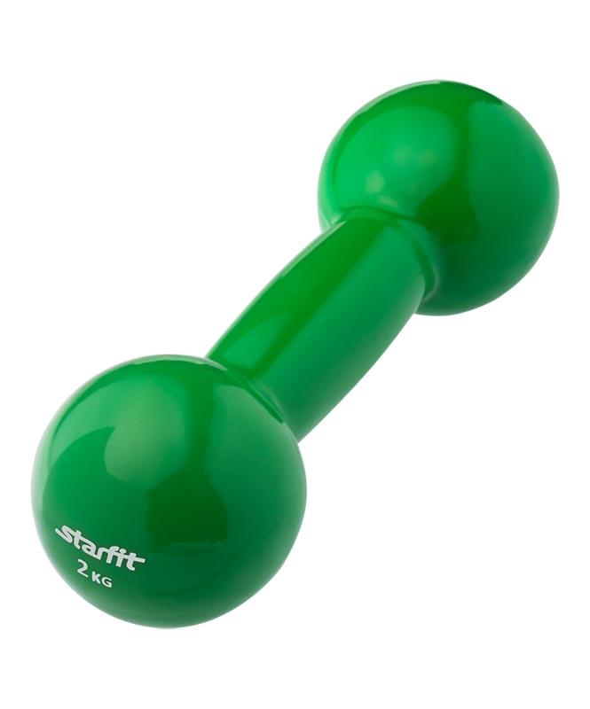 Гантель виниловая STARFIT 2 кг, зеленый