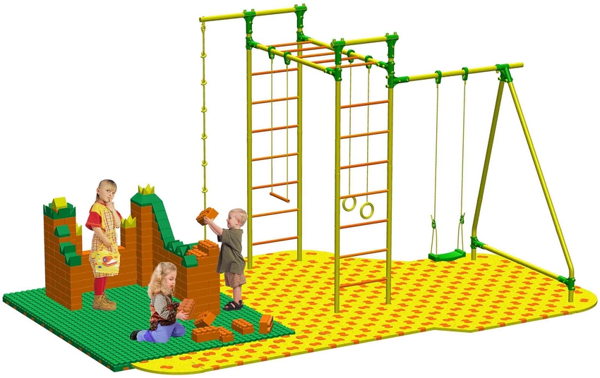 Puzzle + GigaBloks Playground для уличного спортивного комплекса Leco-IT Outdoor 2,3 х 2,8 м