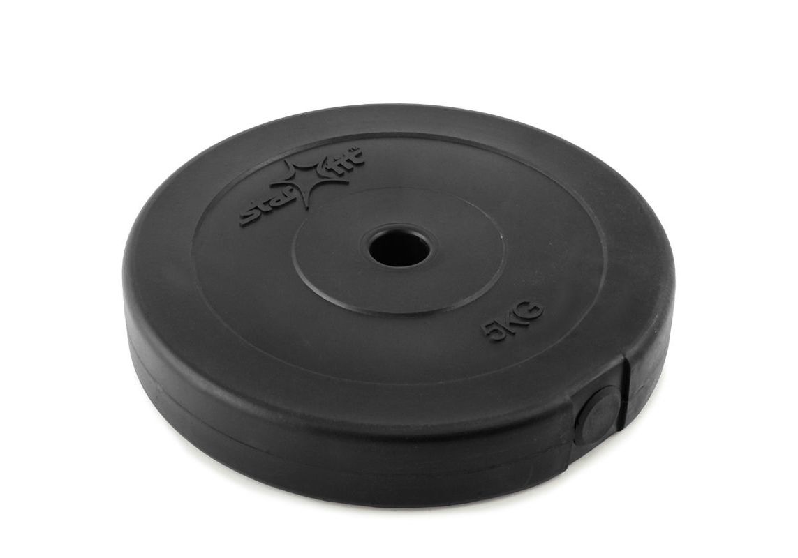Диск пластиковый STARFIT BB-203 5 кг, d=26 мм, черный