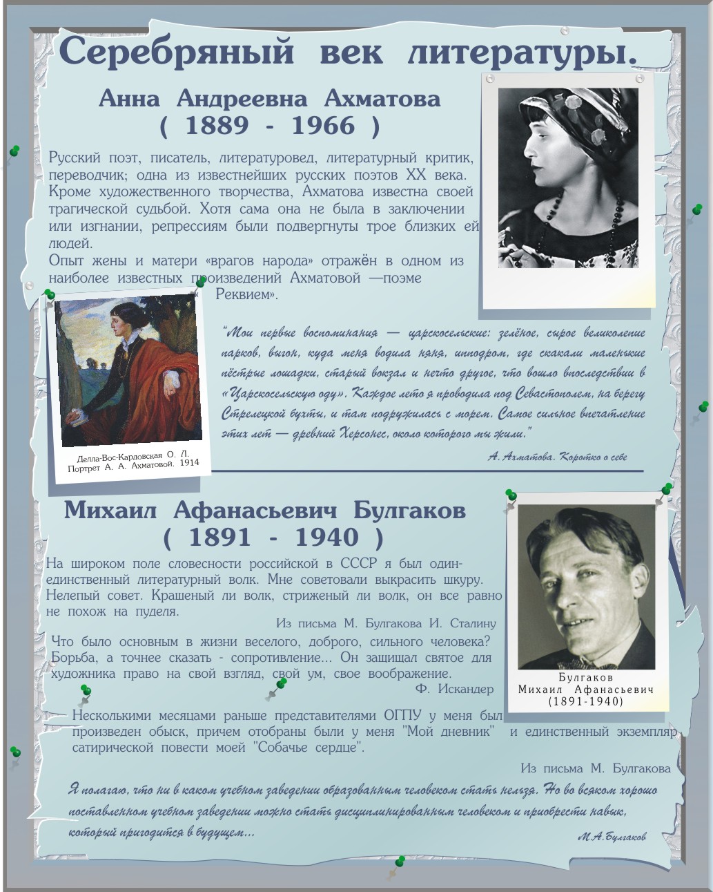 Стенд "Серебряный век литературы"