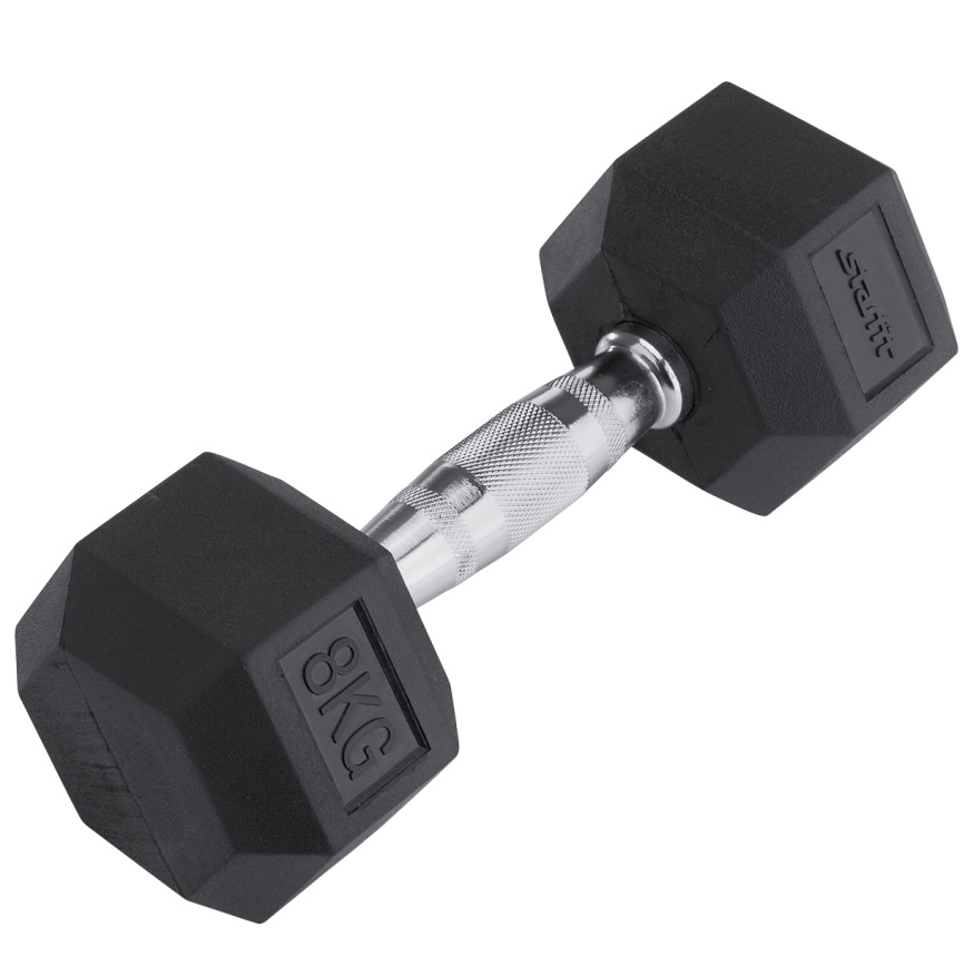 Гантель обрезиненная STARFIT 8 кг, черная