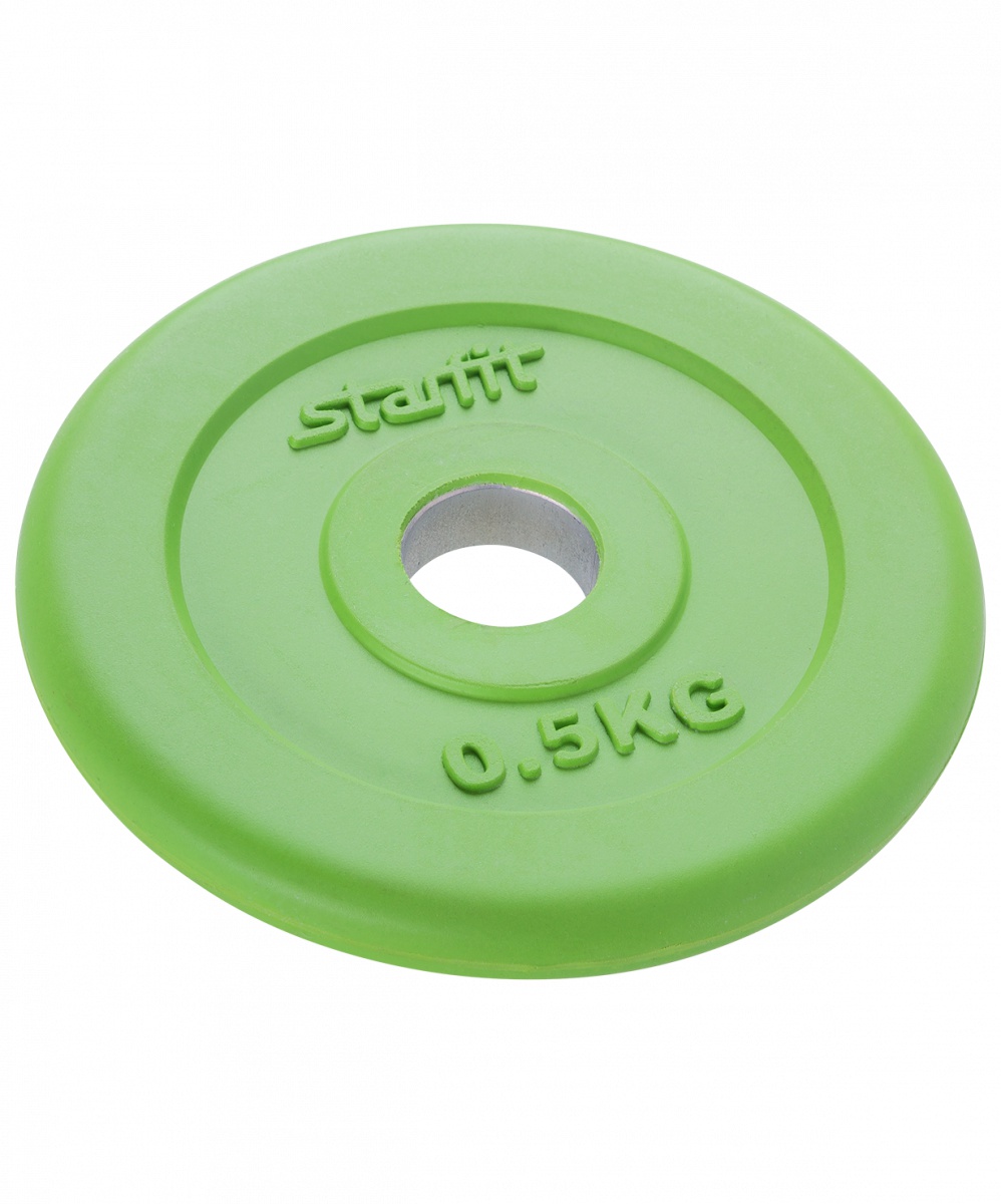 Диск обрезиненный STARFIT BB-201 0,5 кг, d=26 мм, стальная втулка, зеленый