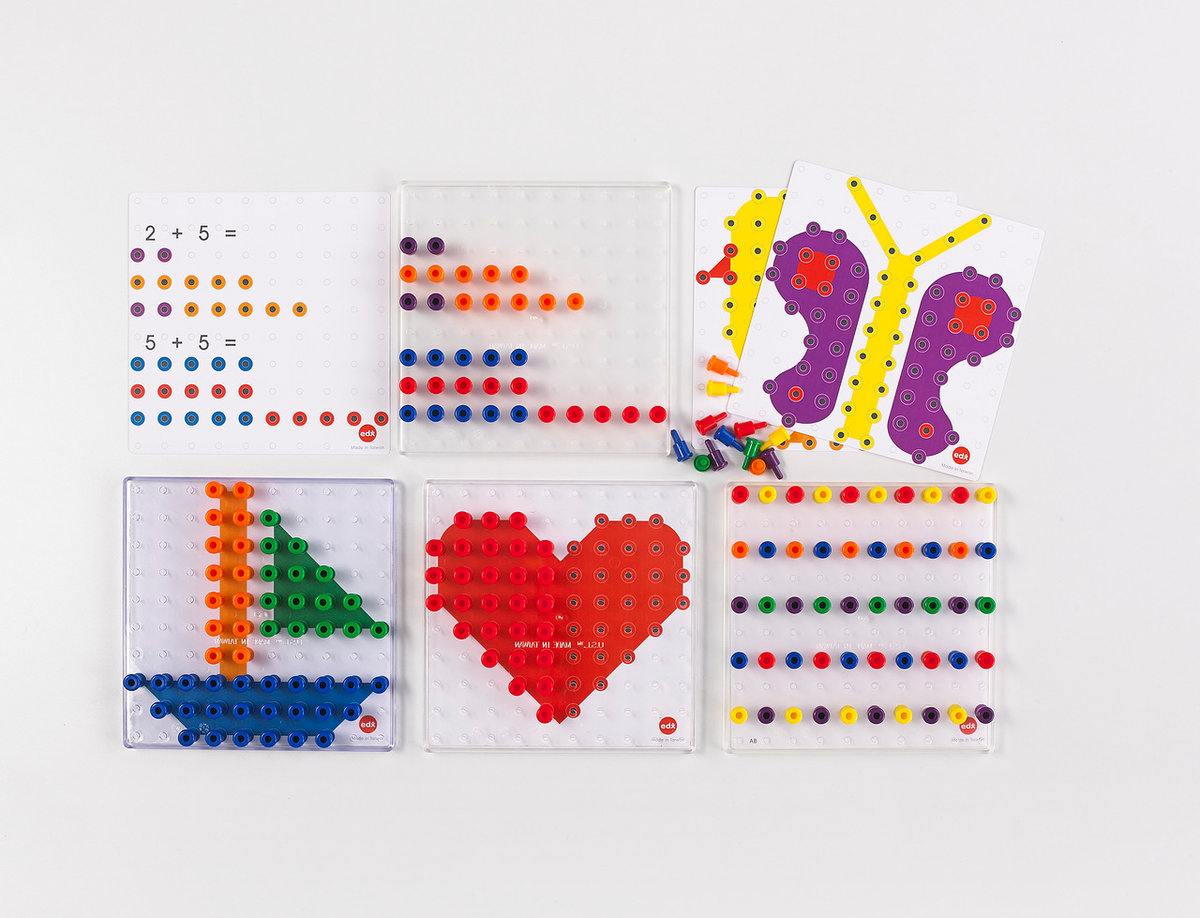 Мозаика Peg Board с прозрачными досками и картинками