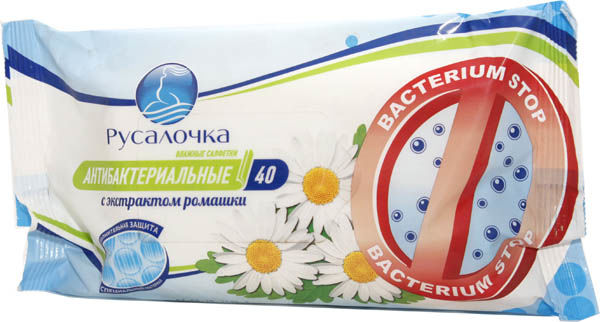 Салфетки влажные антибактериальные, ромашка, 40шт