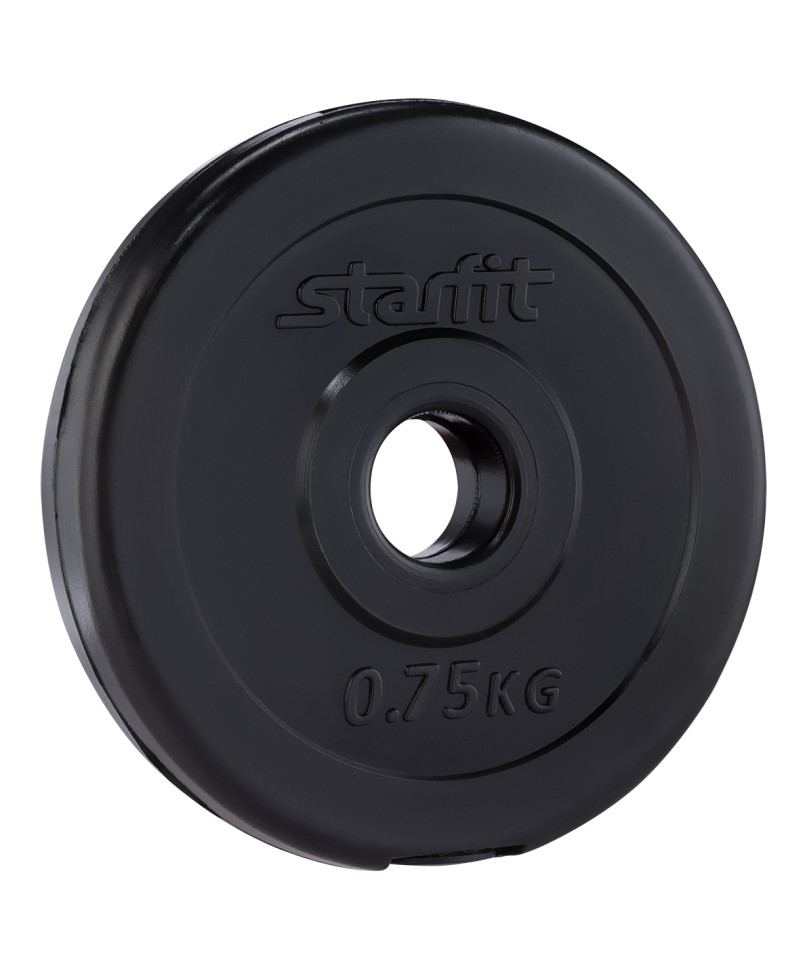 Диск пластиковый STARFIT BB-203 0,75 кг, d=26 мм, черный