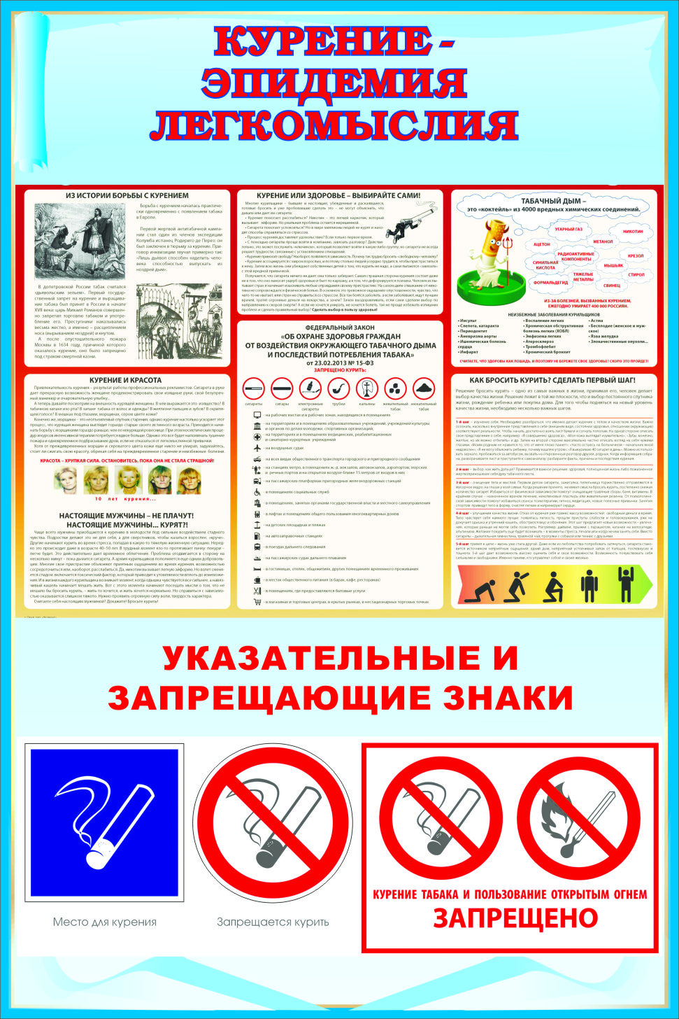 Стенд "Курение-эпидемия легкомыслия"