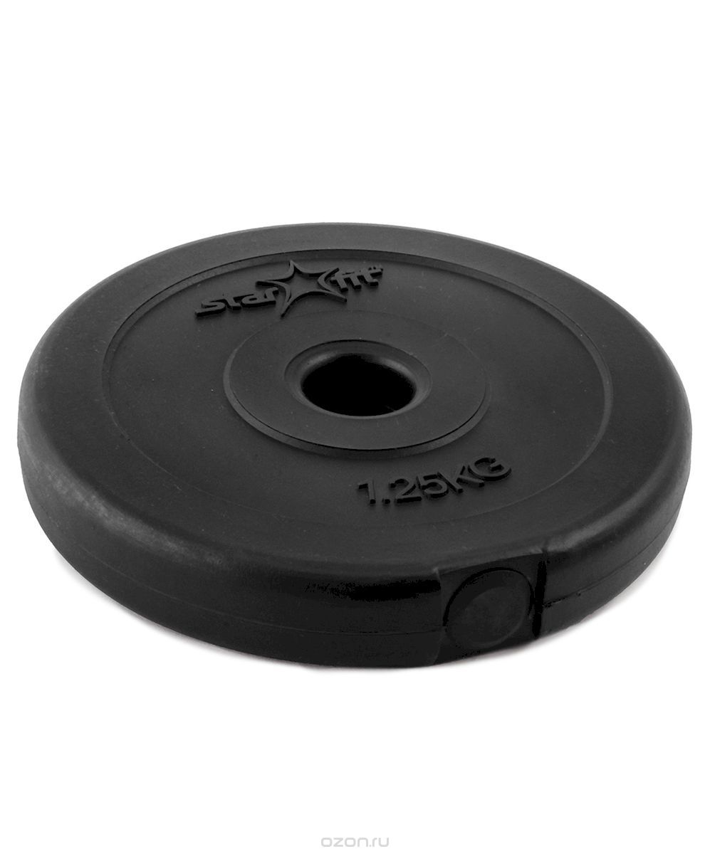 Диск пластиковый STARFIT BB-203 1,25 кг, d=26 мм, черный