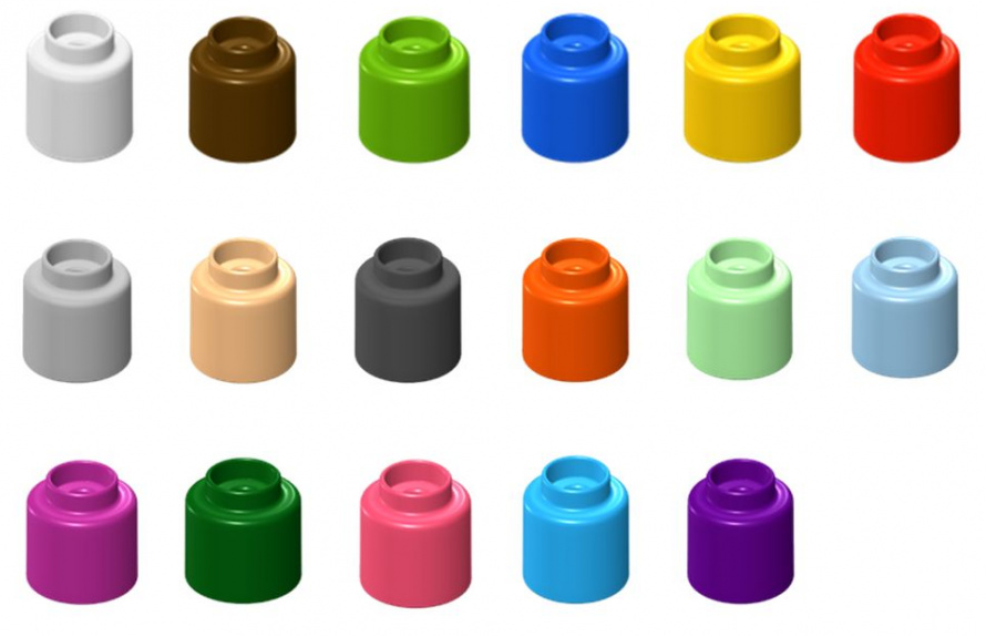 Элемент конструктора одиночный Color Blocks, 100 штук