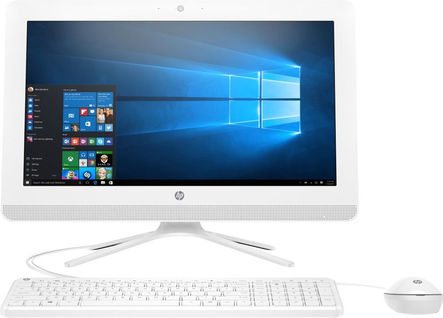 Моноблок HP 20-c406ur, 19.5", Intel Core i3 7130U, 8Гб, 1000Гб, Intel HD Graphics 620, DVD-RW, Windows 10