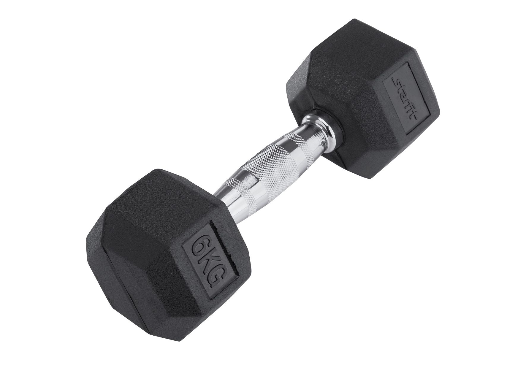 Гантель обрезиненная STARFIT 6 кг, черная