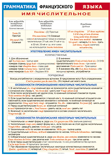Таблица "Имя числительное", Французский язык, 34x48см