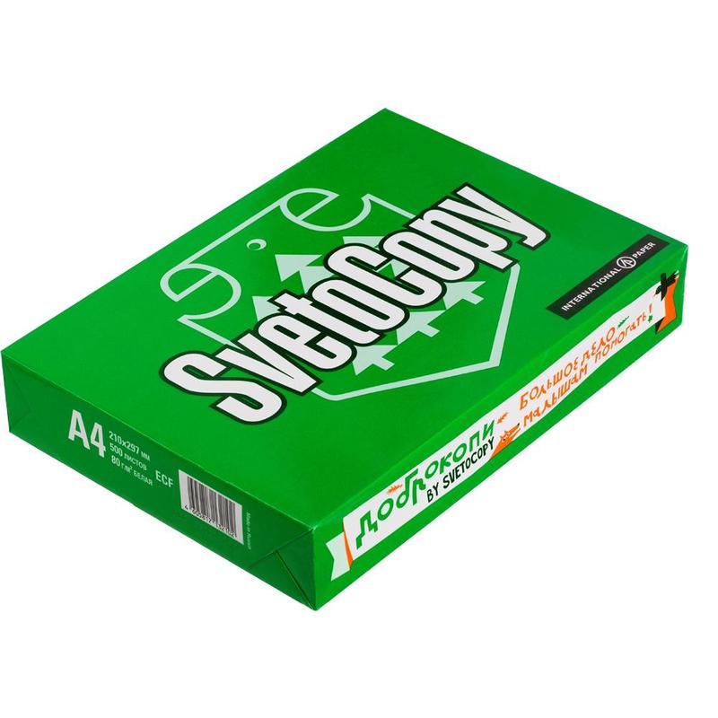 Бумага для офисной техники SvetoCopy (А4, 80 г/кв.м, белизна 146% CIE, 500 листов)