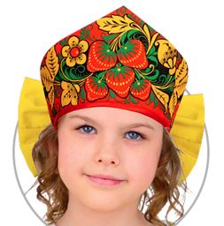 Хохлома расписной кокошник детский